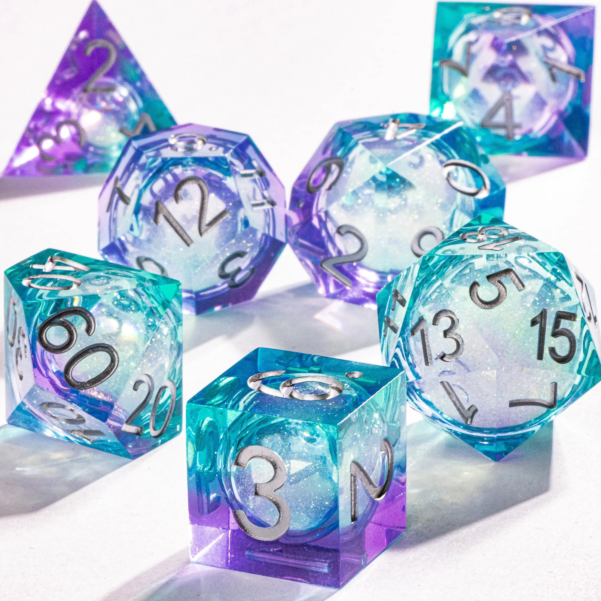 Infernal Pulse – Liquid‑Core 7‑Piece Dice Set