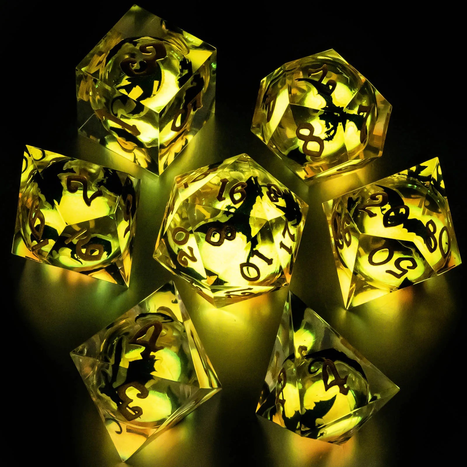 Voidwhisper – Liquid‑Core 7‑Piece Dice Set