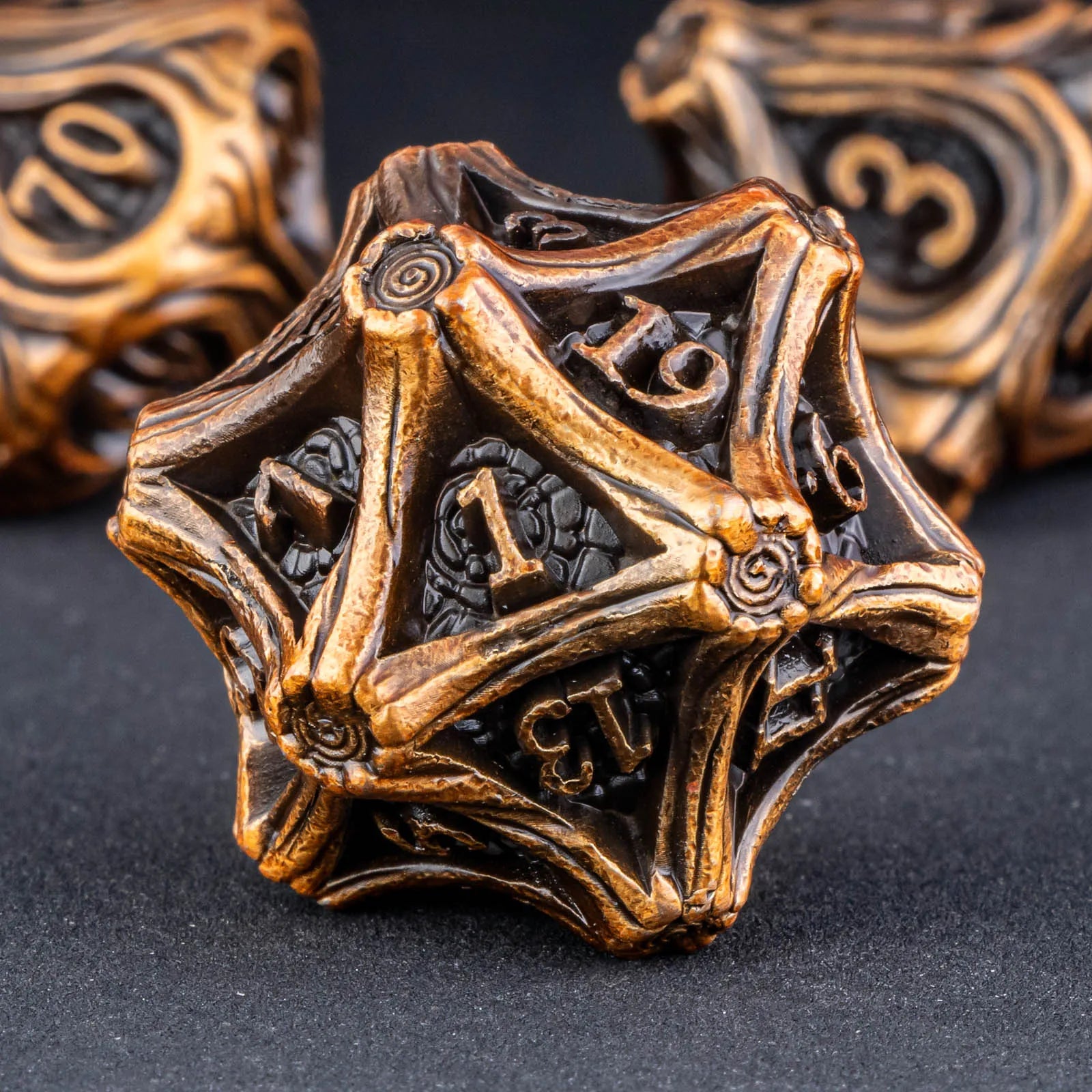 Shadowspire – Metal 7‑Piece Dice Set
