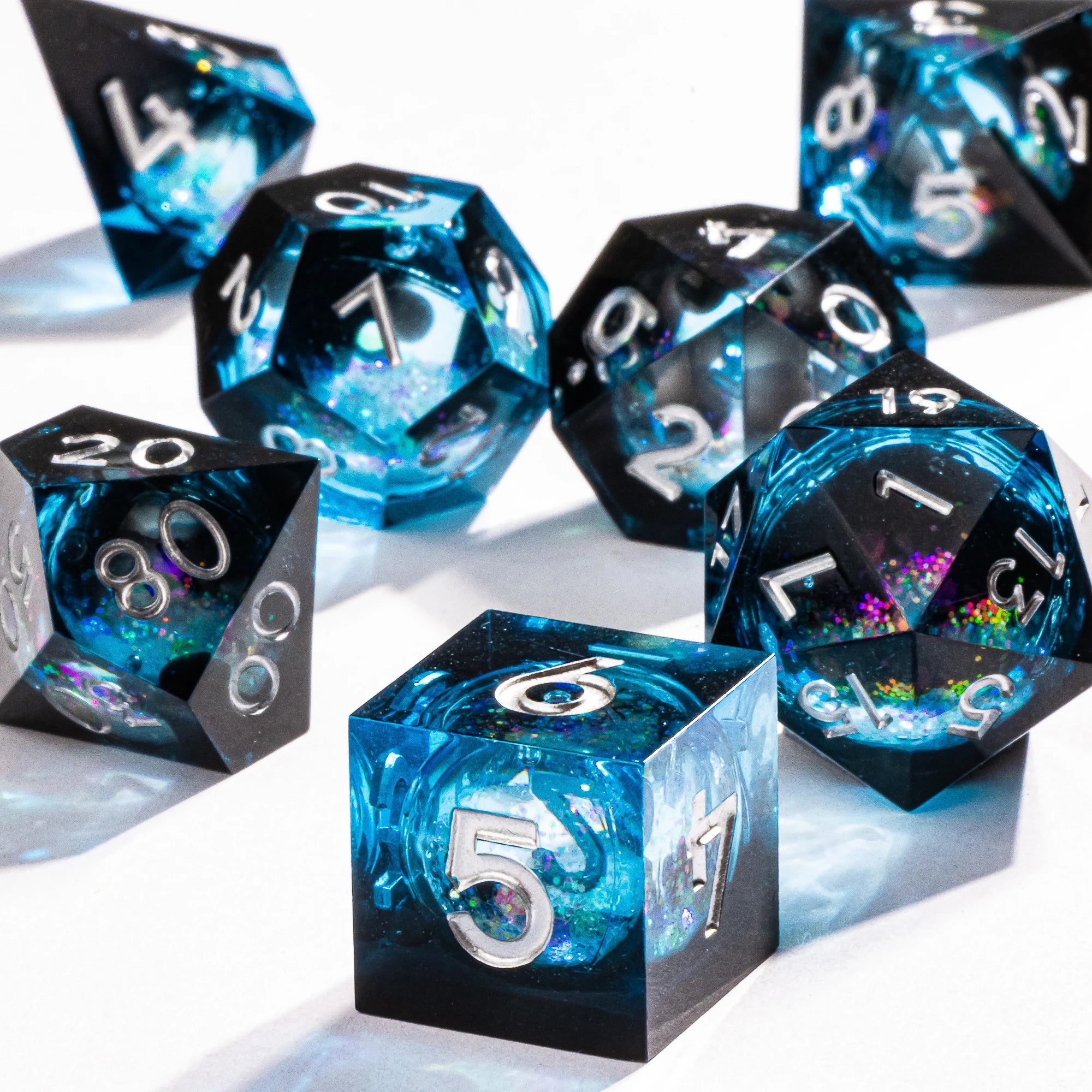 Infernal Pulse – Liquid‑Core 7‑Piece Dice Set