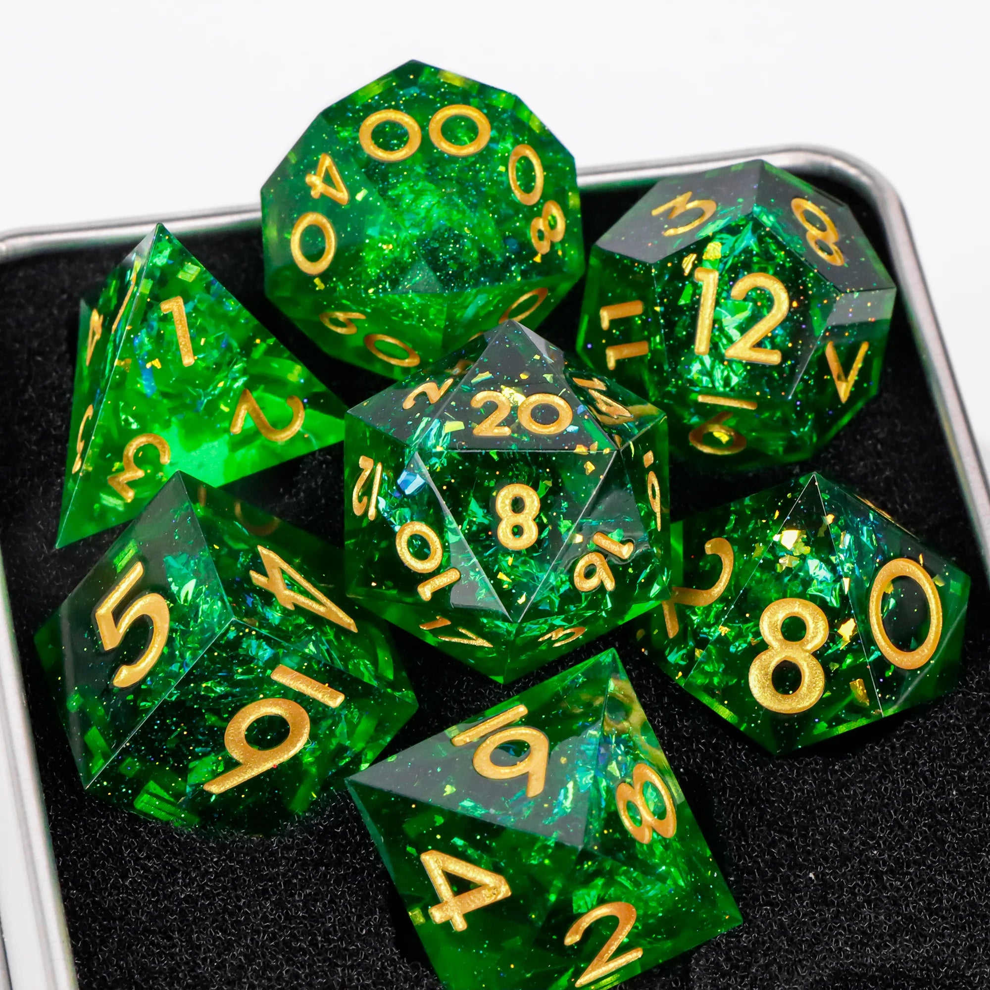 Moonlance – Resin 7‑Piece Dice Set