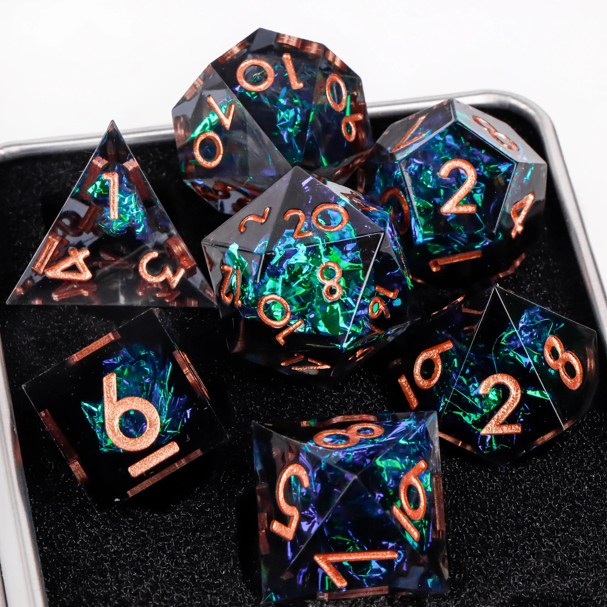 Moonlance – Resin 7‑Piece Dice Set